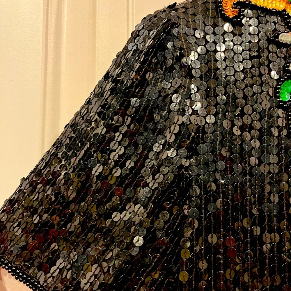 Vintage Sweelo Silk and sequin top size Medium - Picture 7 of 11
